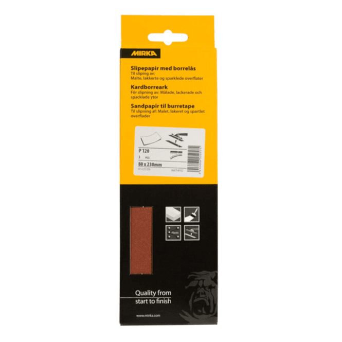 Hovedbilde Mirka Slipepapir med Borrelås 80 x 230 mm K 120